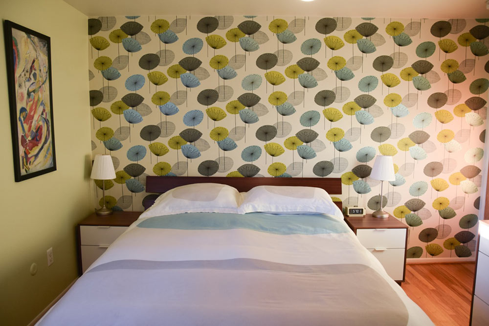 One Accent Wall Of Wallpaper Transforms Rebecca And Keith S Bedroom