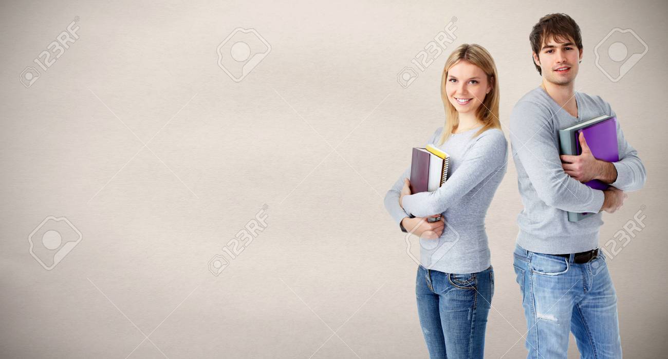 Group Of Young Smiling Students Education Concept Background