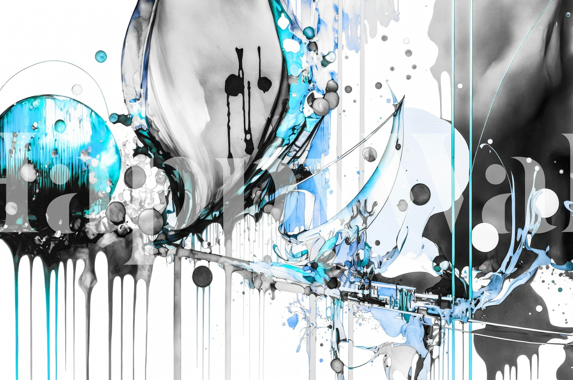 Abstract Modern Blue Art Wallpaper