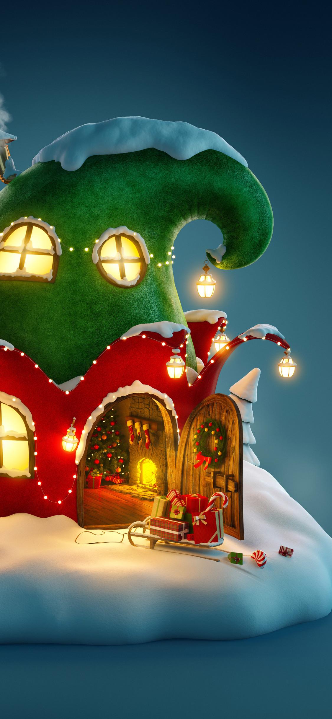 Christmas Fairy House 4k iPhone Xs X HD