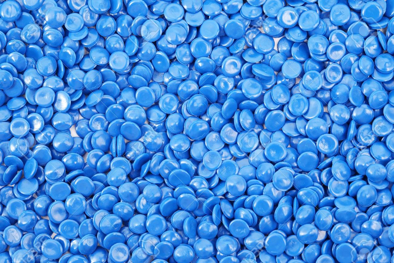 Blue Plastic Polymer Granules Background Stock Photo Picture And
