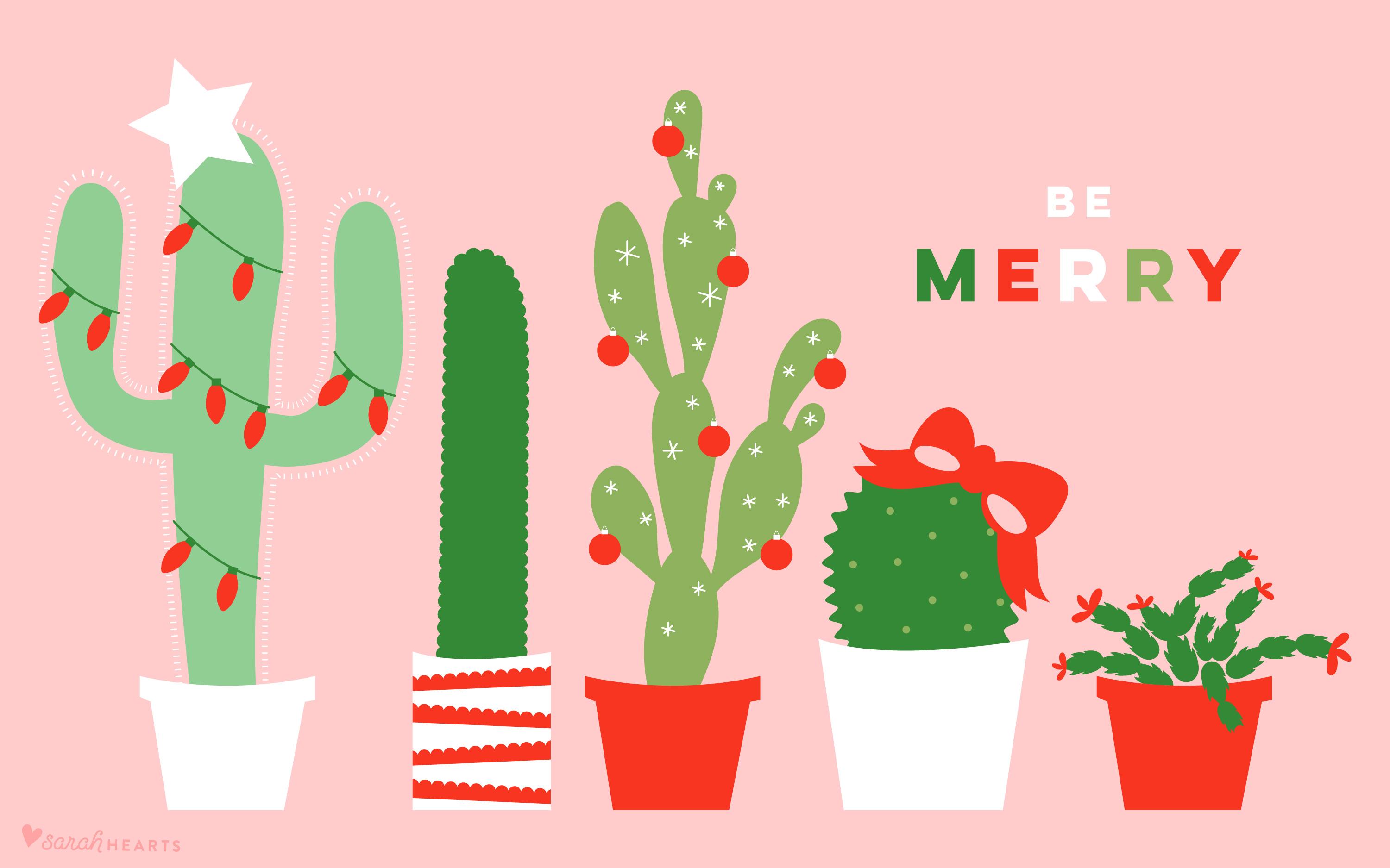 December 2017 Christmas Cactus Calendar Wallpaper   Sarah Hearts