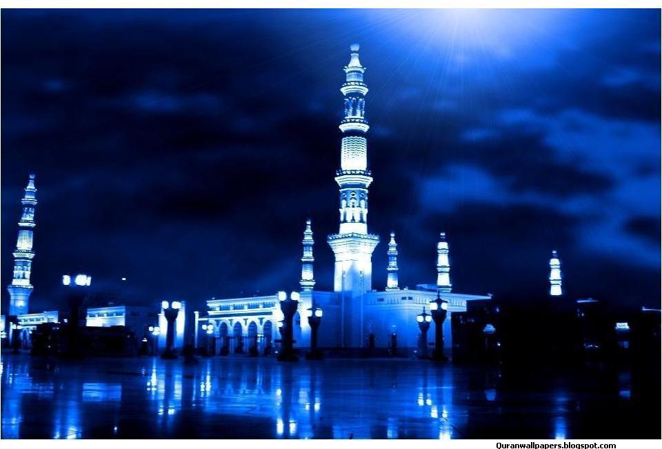 Islamic Wallpaper Blue Colour Mosque Beautiful Quran Islam Wazaif