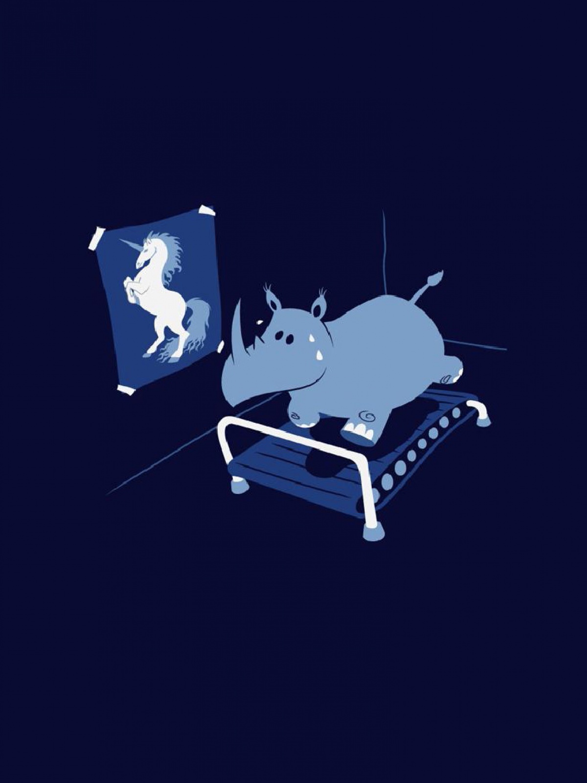 Rhinoceros Unicorn Blue Android Wallpaper download 1200x1600