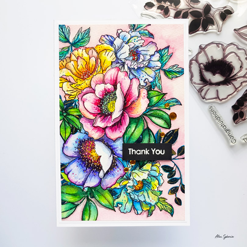 Watercolored Florals Altenew Wallpaper Art Stamp Set Alex