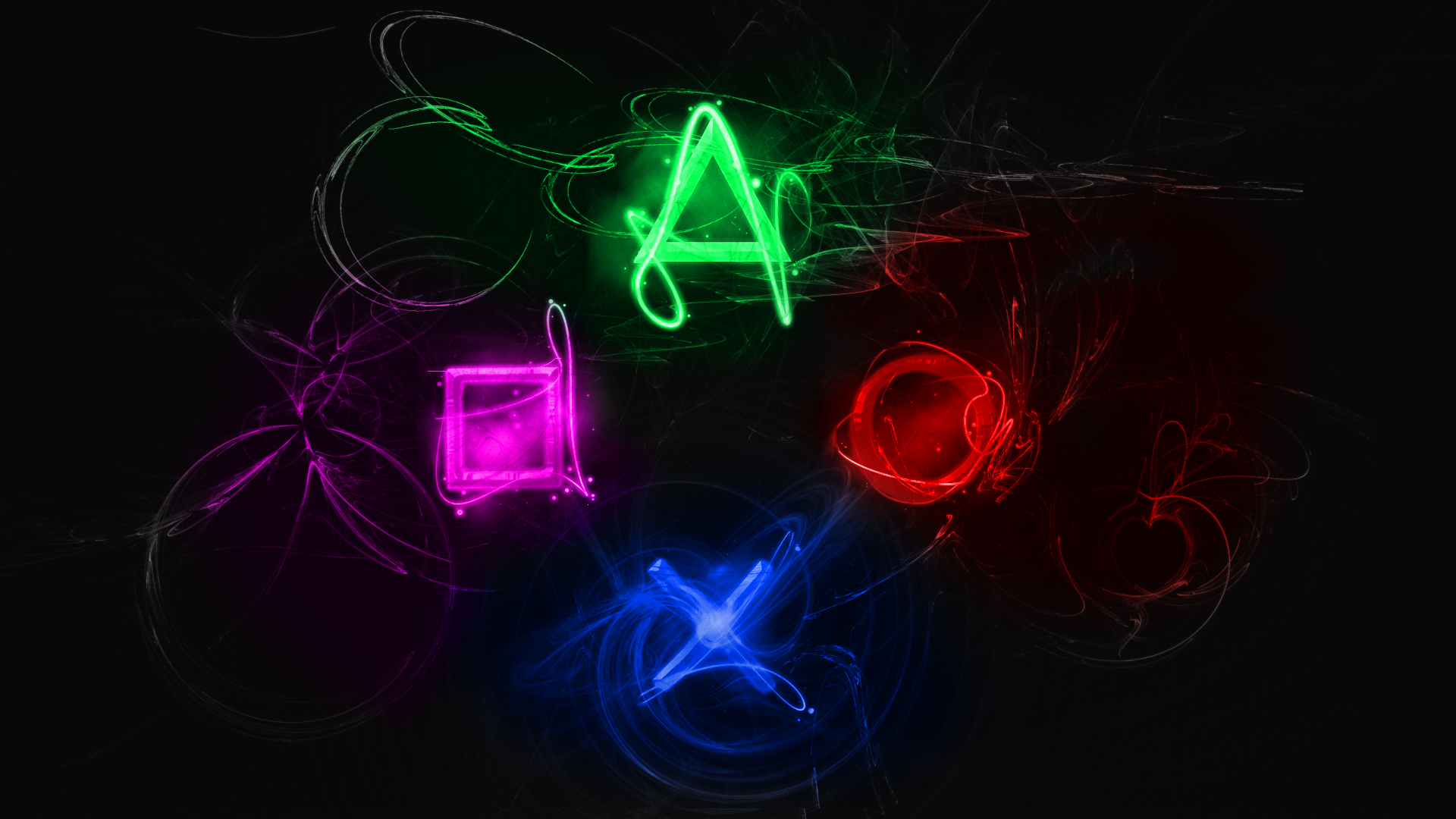 Wallpaper Neon Letters In Different Colors 3d