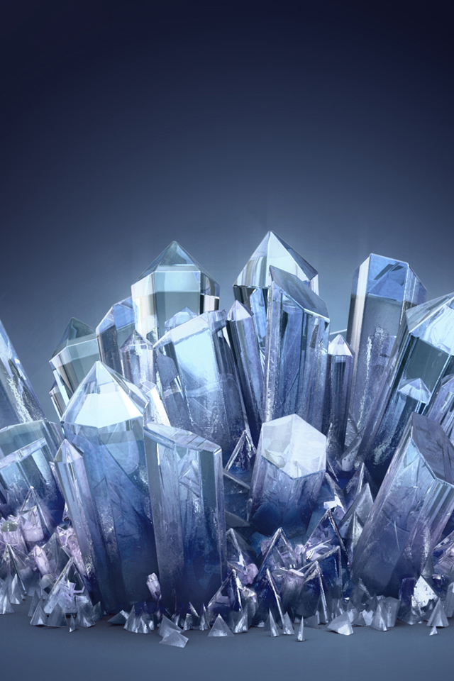 Blue Crystals iPhone 4s Wallpaper