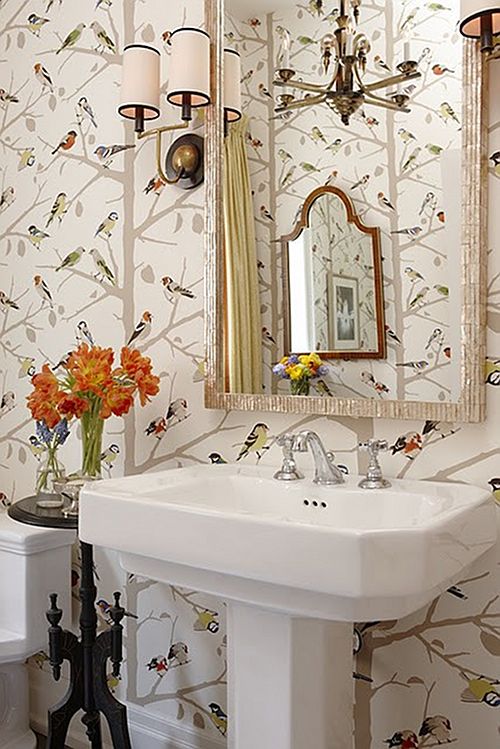 Wallpapered cloakrooms powder rooms First Sense