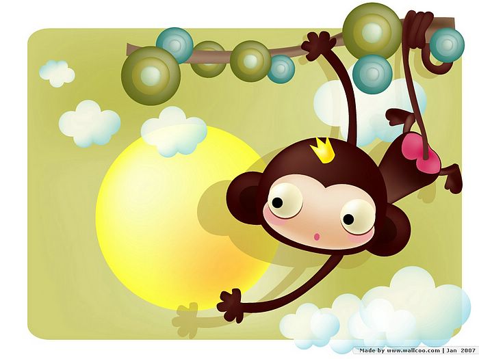 Animals Cartoons Monkey Chinese Animal Signs Cartoon Wallpaper