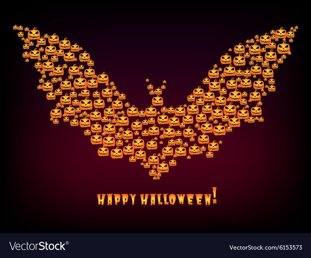 Happy Halloween Holiday Background Bat Out Evil Vector Image