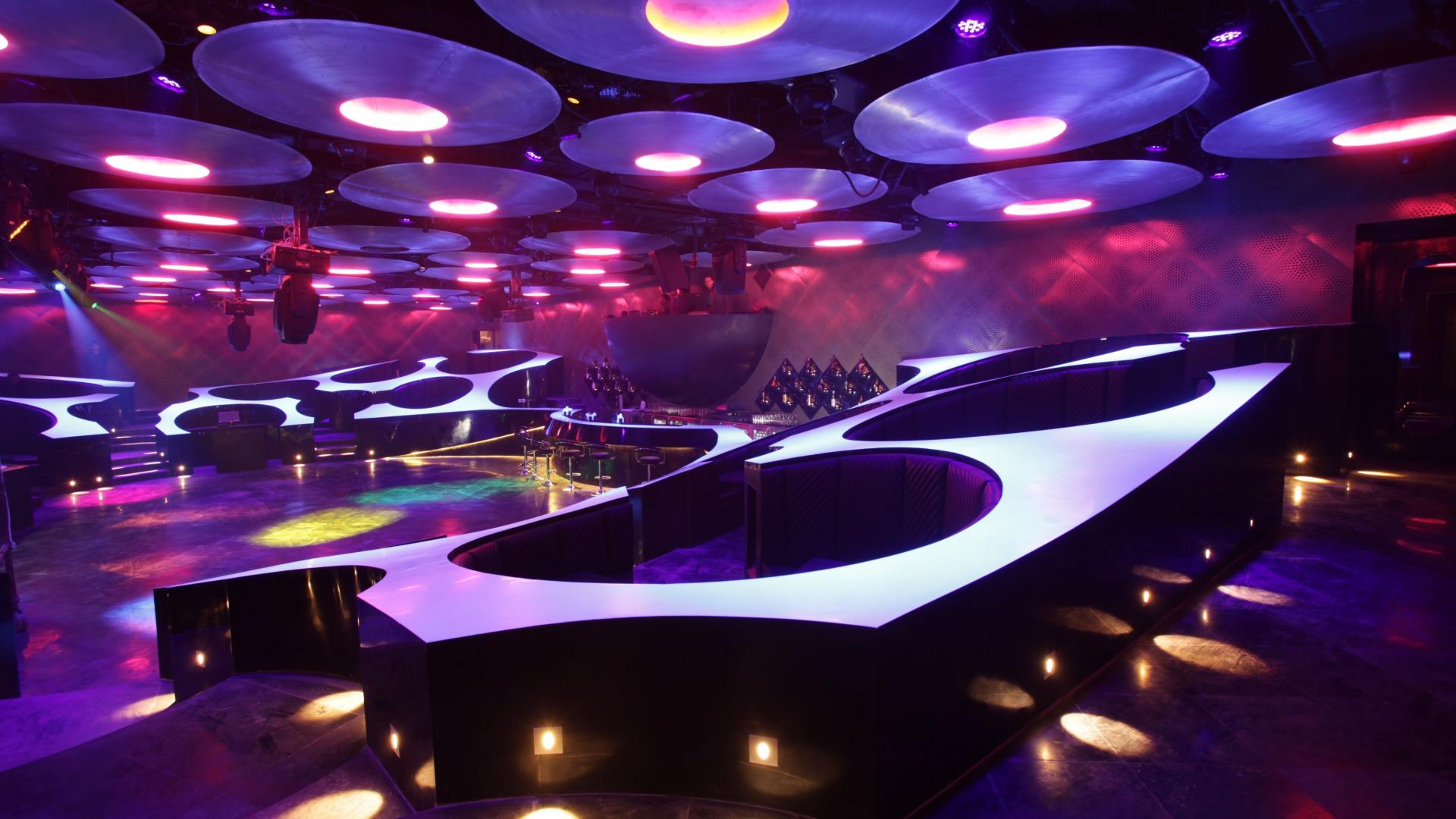Design Bar Lighting Night Club Neon Lounge Wallpaper