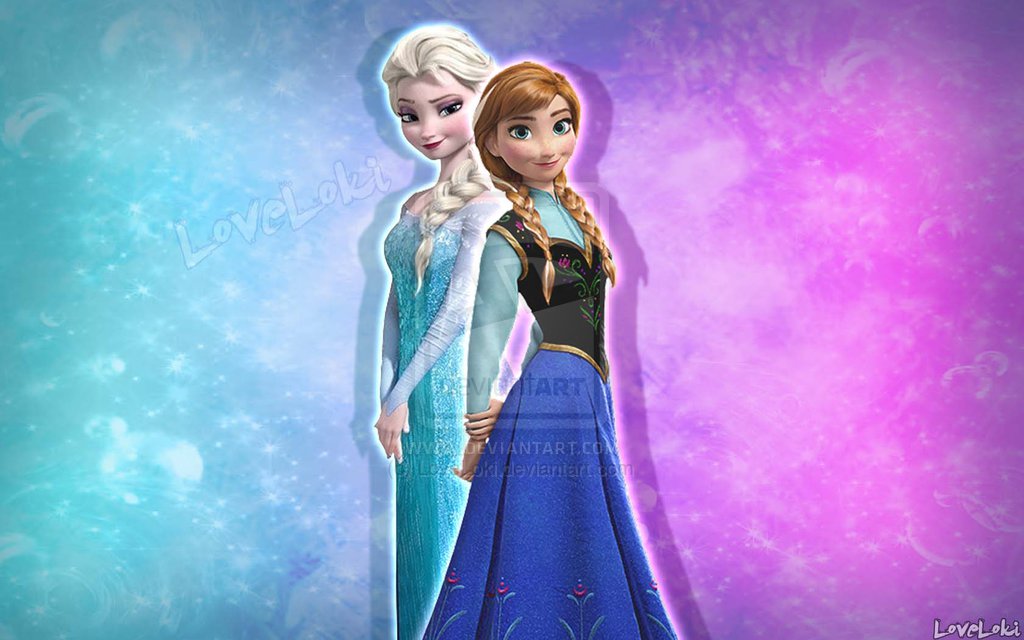 Elsa and Anna wallpaper by LoveLoki on