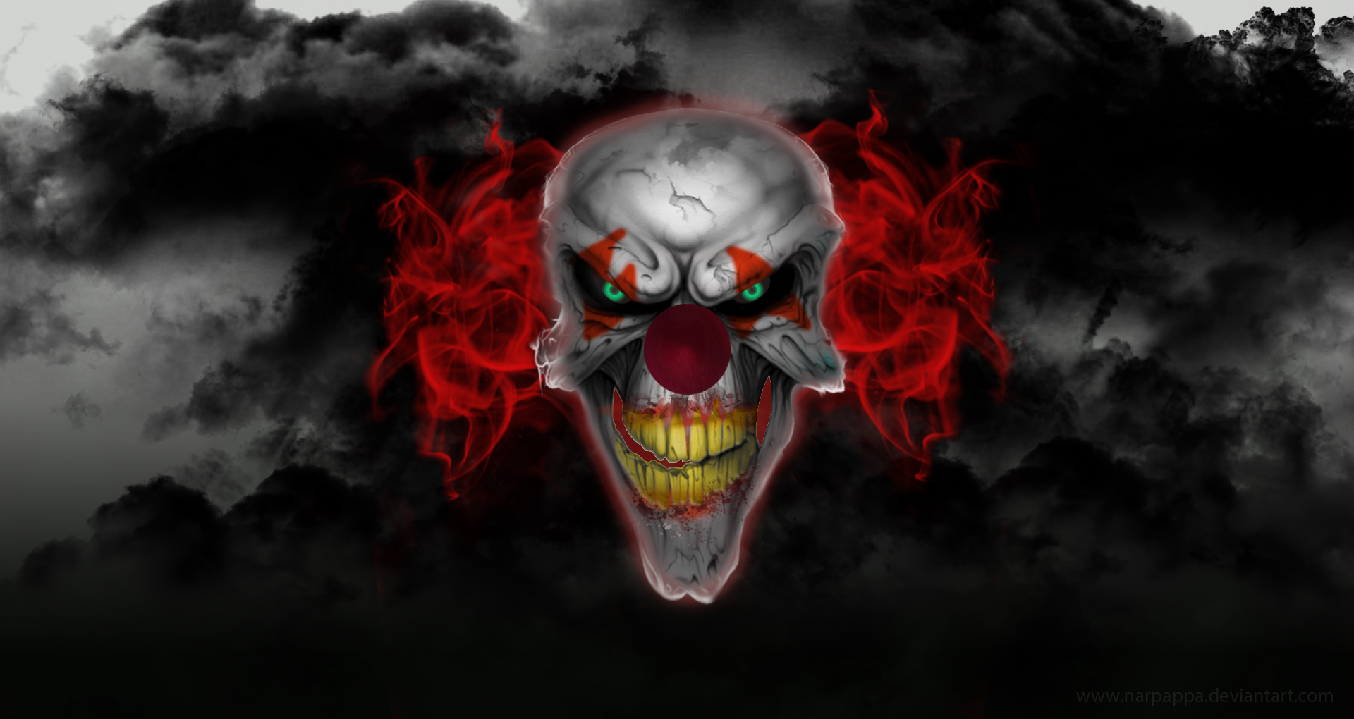 Scary Clown With Red Hair Wallpaper From Clowns