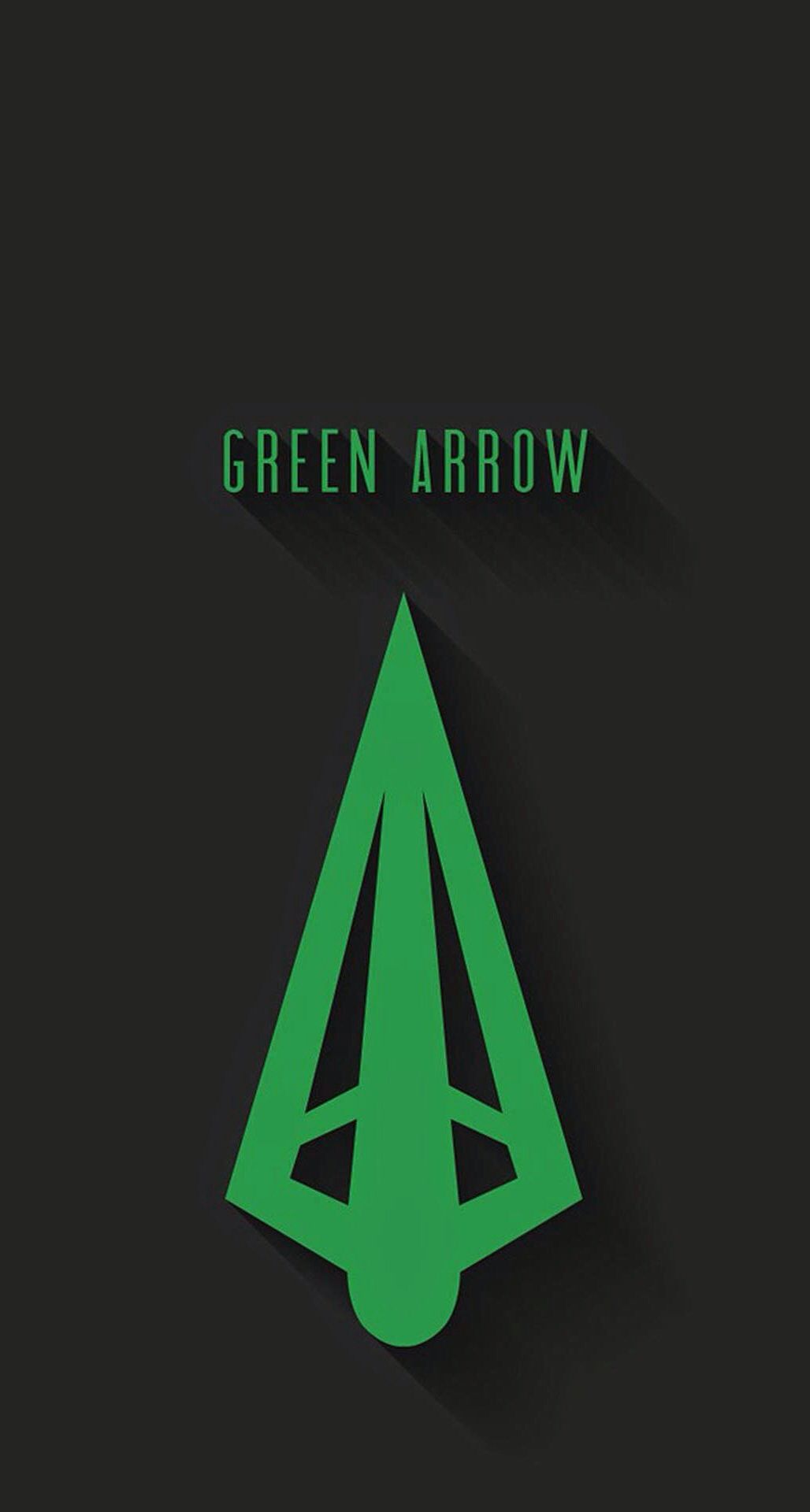 Minimalist Green Arrow iPhone Wallpaper Top