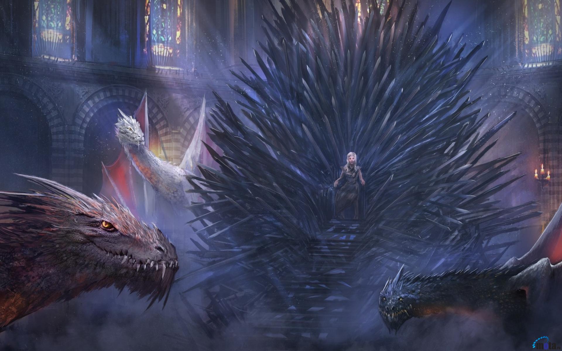 Download Wallpaper Iron Throne and dragons Game of