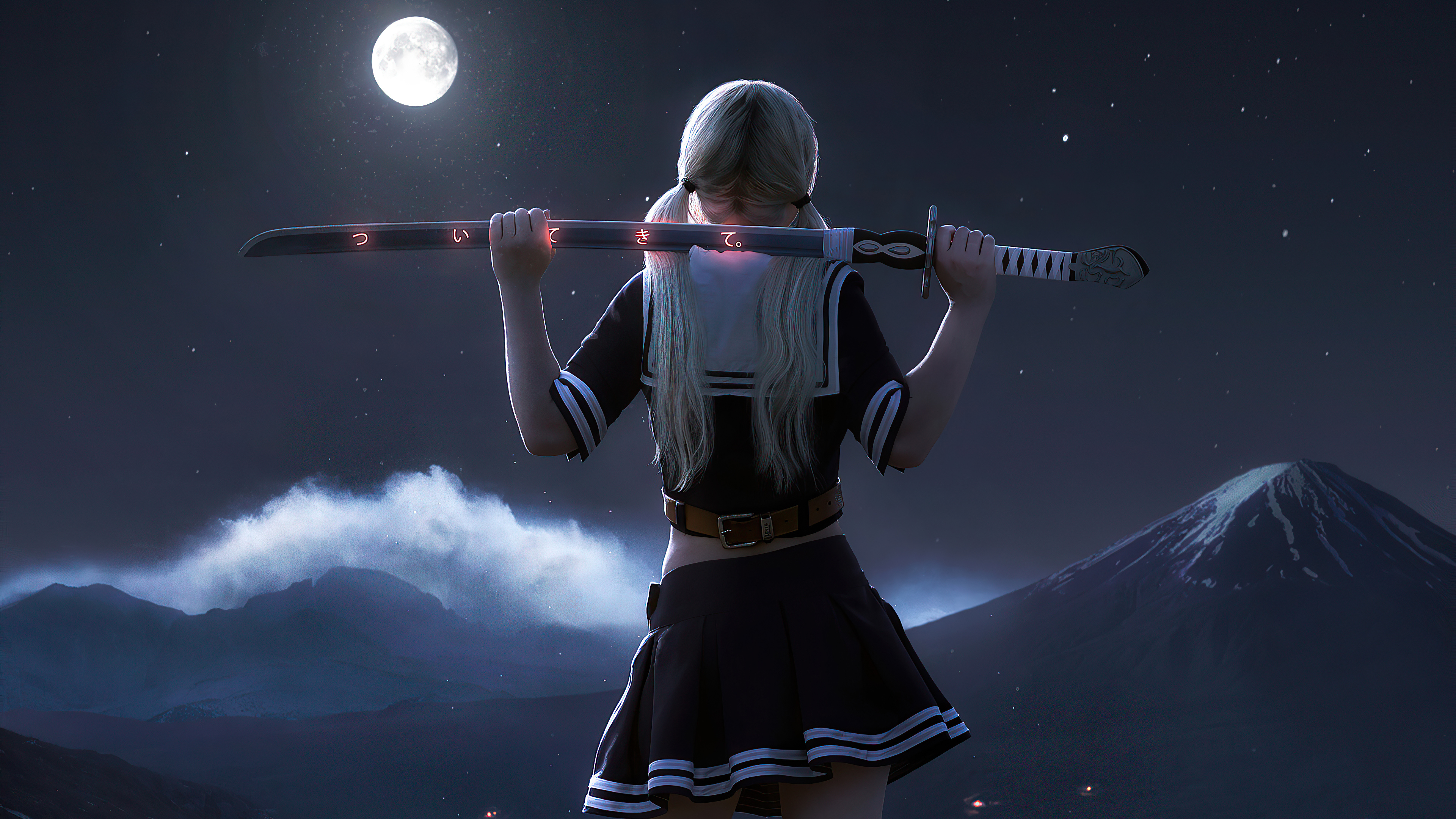 Samurai Sword Girl 4k Wallpaper HD Artist Image Photos And