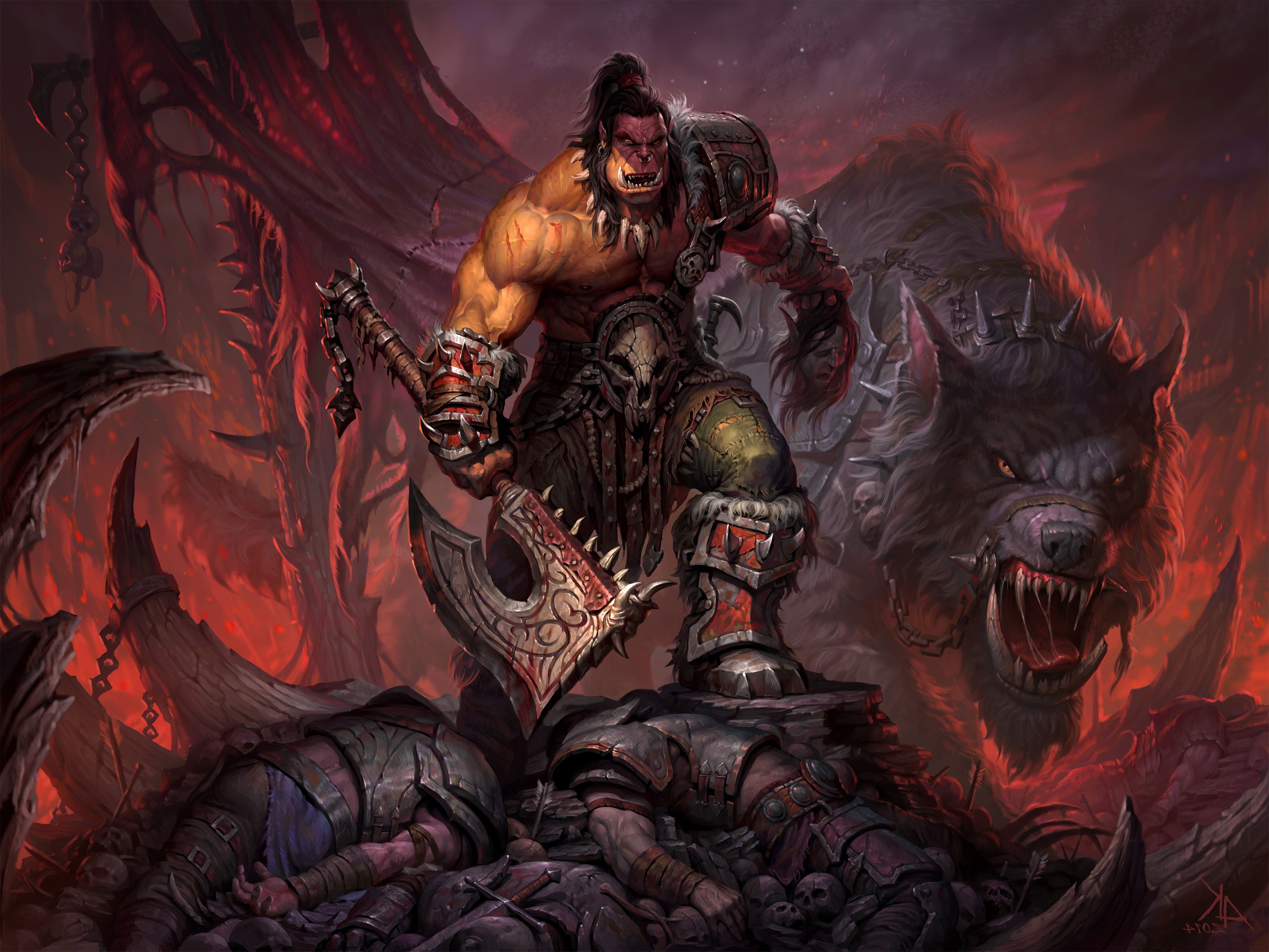 Orcs Axes Creature World Of Warcraft Warlords Draenor