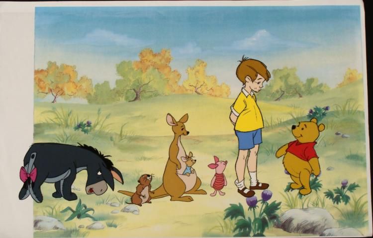 Original Winnie The Pooh Cel Background Animation Gang