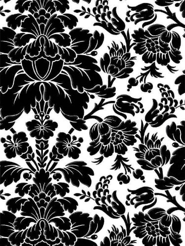 Wallpaper Reto Modern Large Black And White Floral Damask