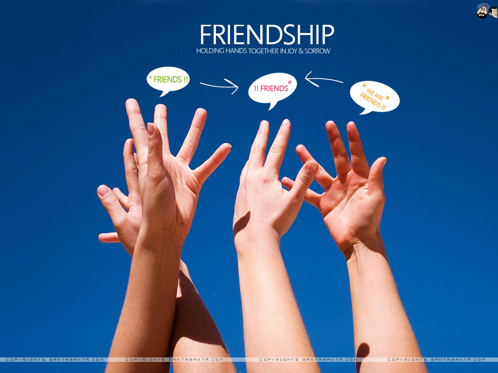 Hands reaching up towards the sky, symbolizing friendship and togetherness