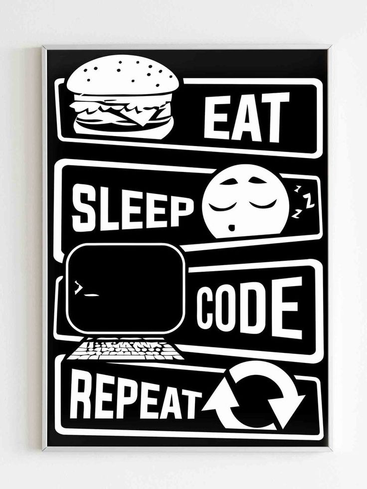 Eat Sleep Code Repeat Poster Coding
