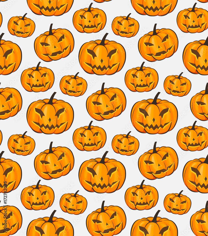 Halloween Seamless Pattern Isolated Wrap Wallpaper With Terrible