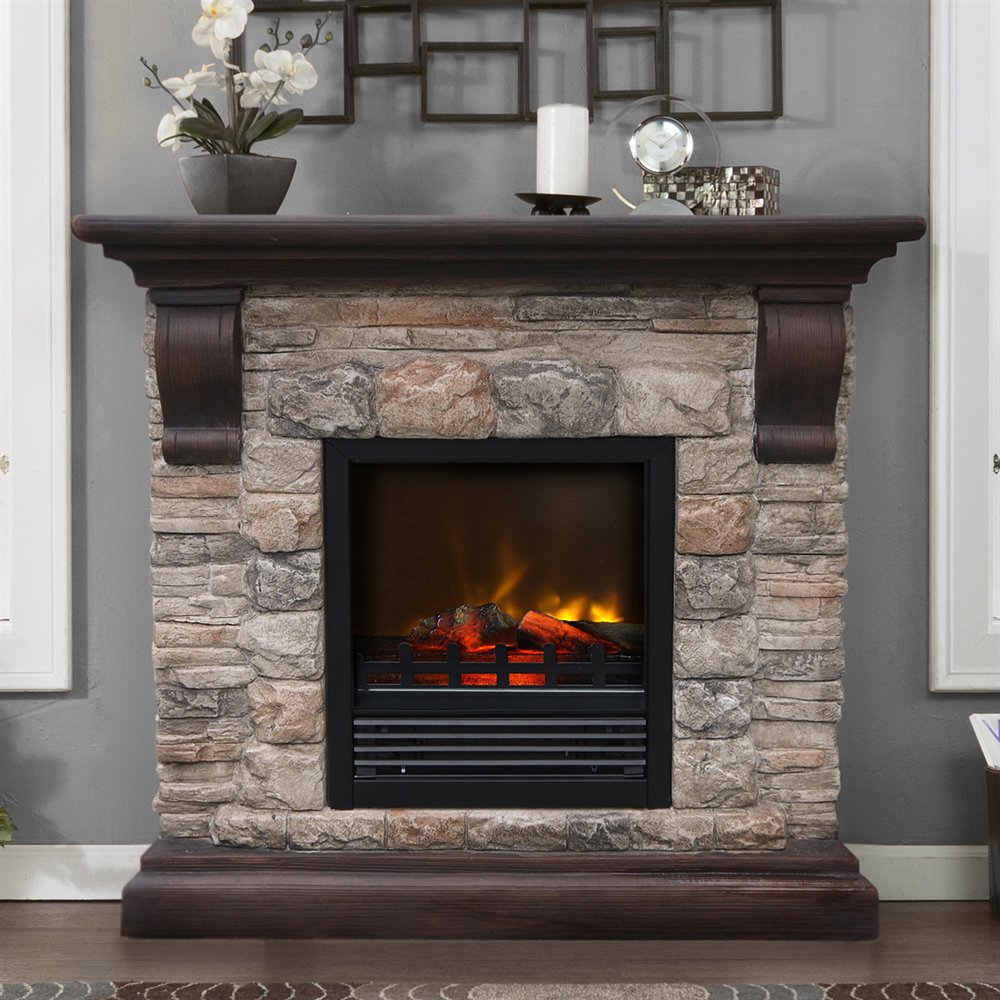 Faux Stone Electric Fireplaces