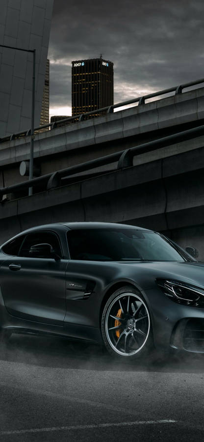 Mercedes On Highway iPhone X Wallpaper