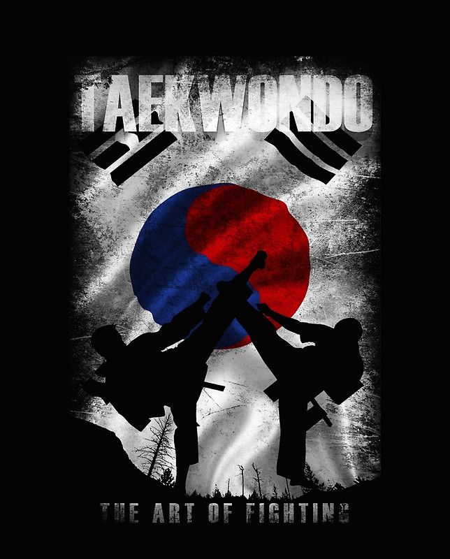 Taekwondo Mountain Fighter White Vintage Korean Martial Art