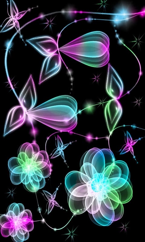 Glow Flowers cell phone wallpapers
