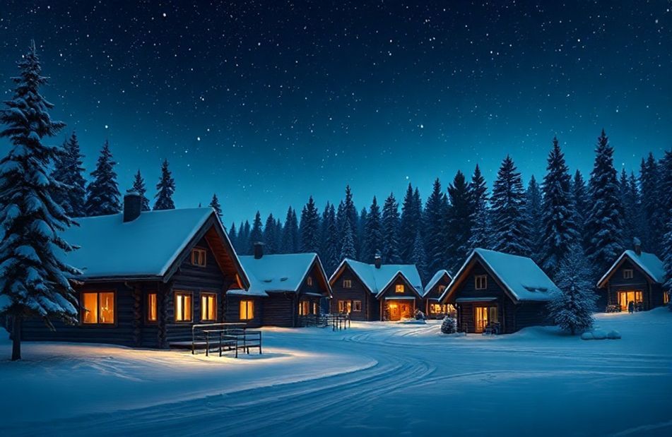 Winter Night Scenes Wallpaper