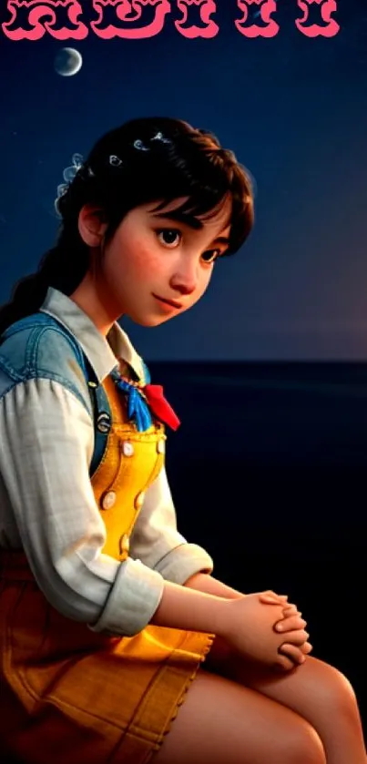 Charming Animated Girl Wallpaper