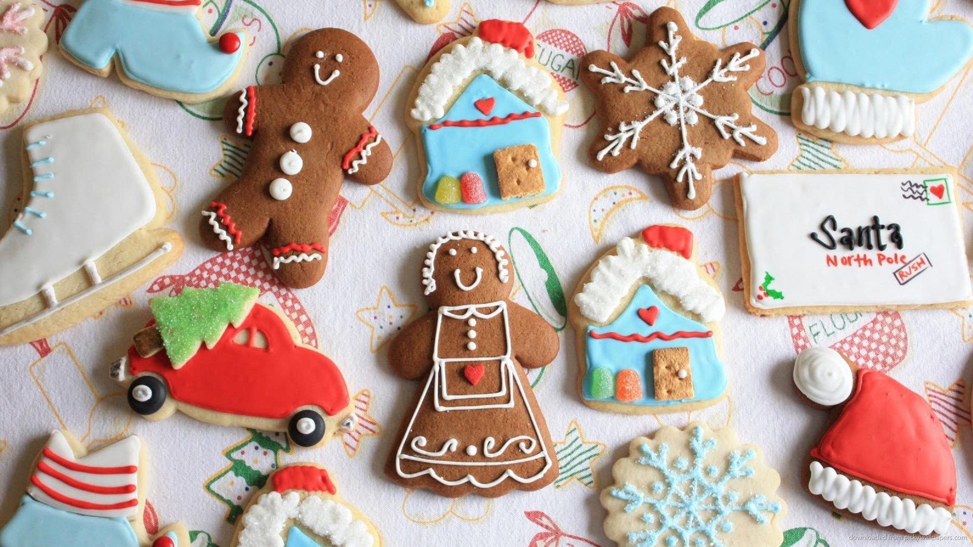 Cute Assorted Holiday Christmas Cookies Wallpaper Picture For iPhone