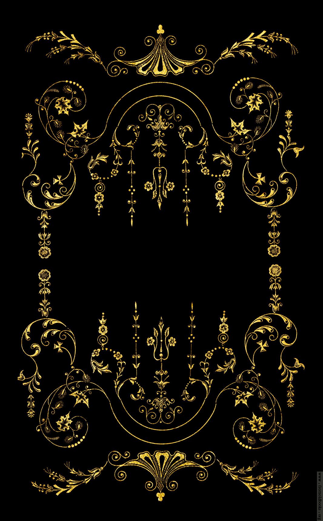 Victorian Border Gold On Black Image Pixels