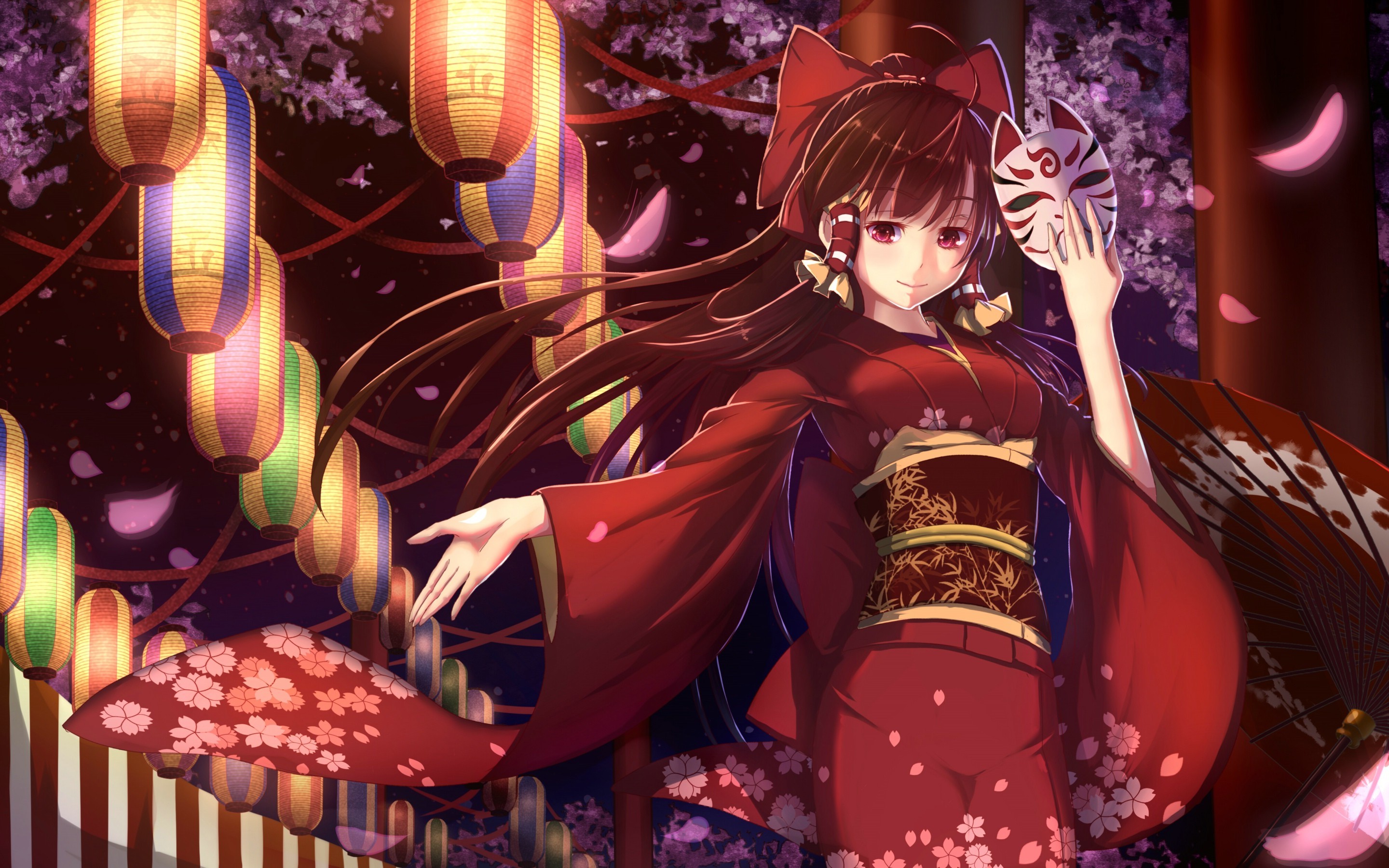 Anime Girls Kimono Hakurei Reimu Touhou Wallpaper HD