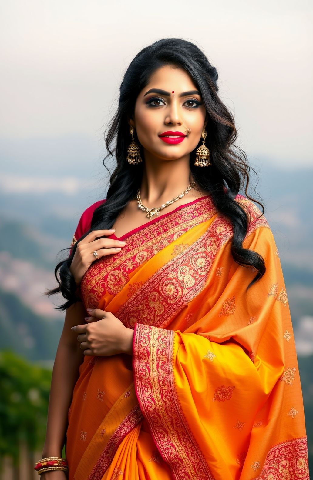 Saree Actress HD Wallpaper 1080p