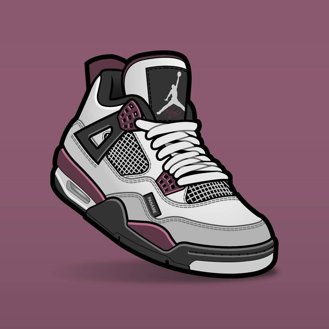 A White And Purple Jordan Shoe On Background Wallpaper