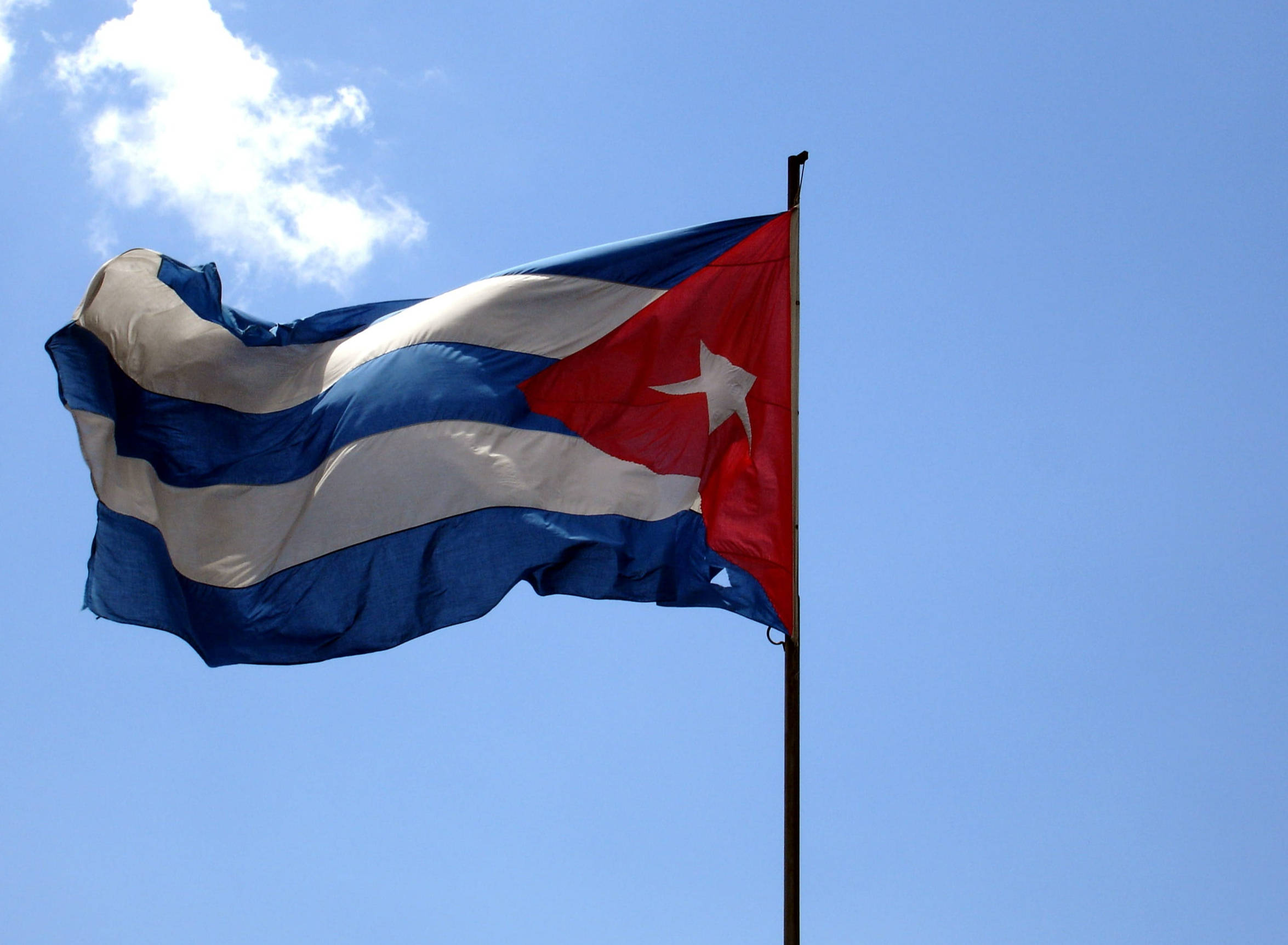 Cuban Flag With Clouds Wallpaper