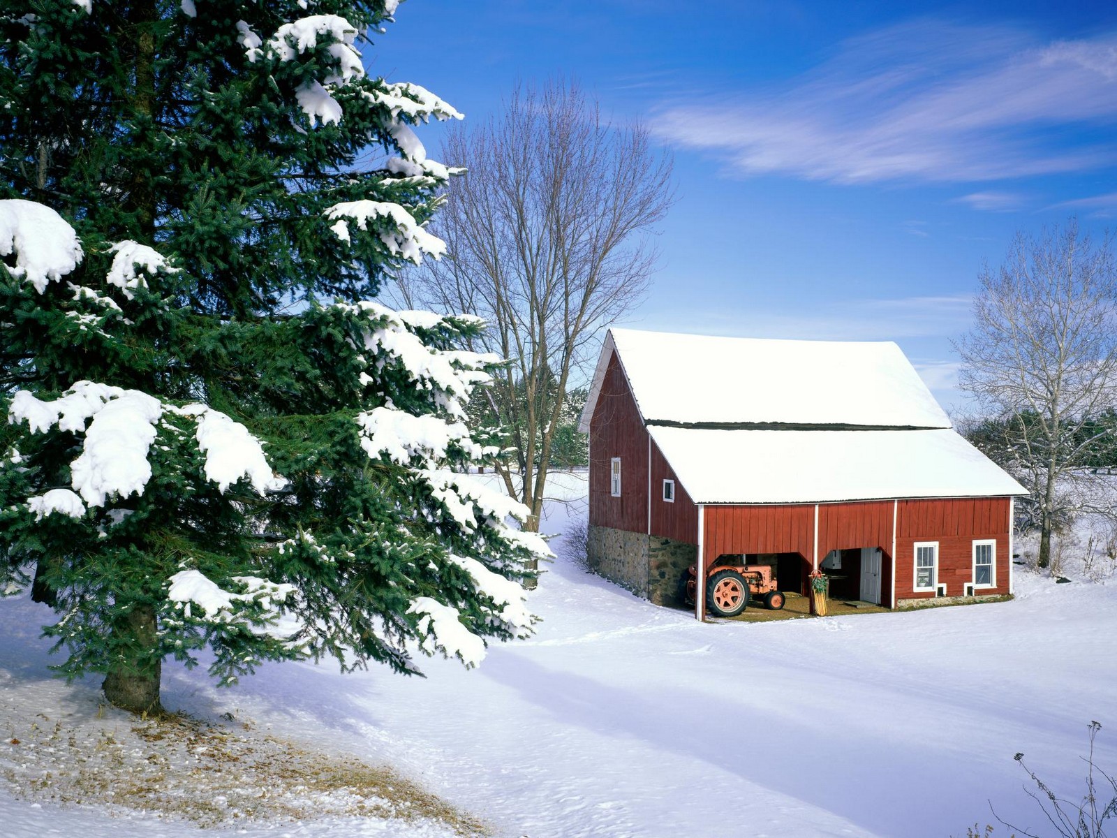 Winter Cabin Wallpaper Stock Photos