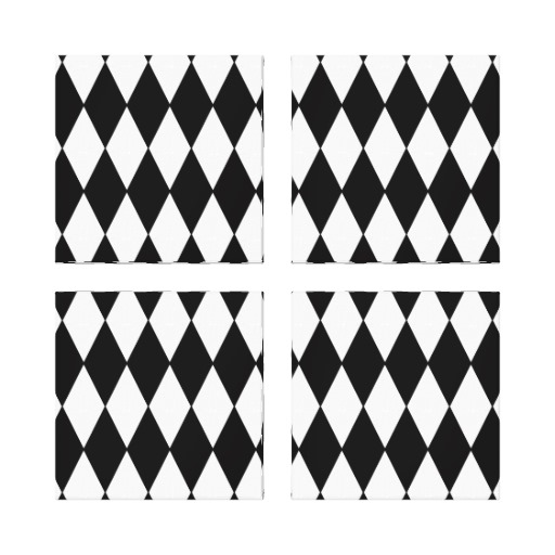 Harlequin Pattern Black And White Diamond