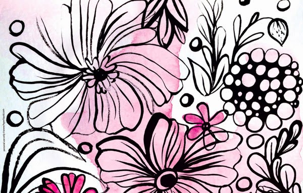 Ink And Flowers Desktop Wallpaper Hand Drawn By Papersquid