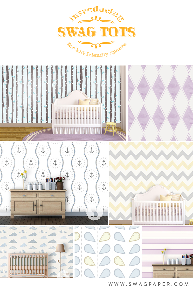 Swag Tots removable wallpaper for your nursery design Swag Paper