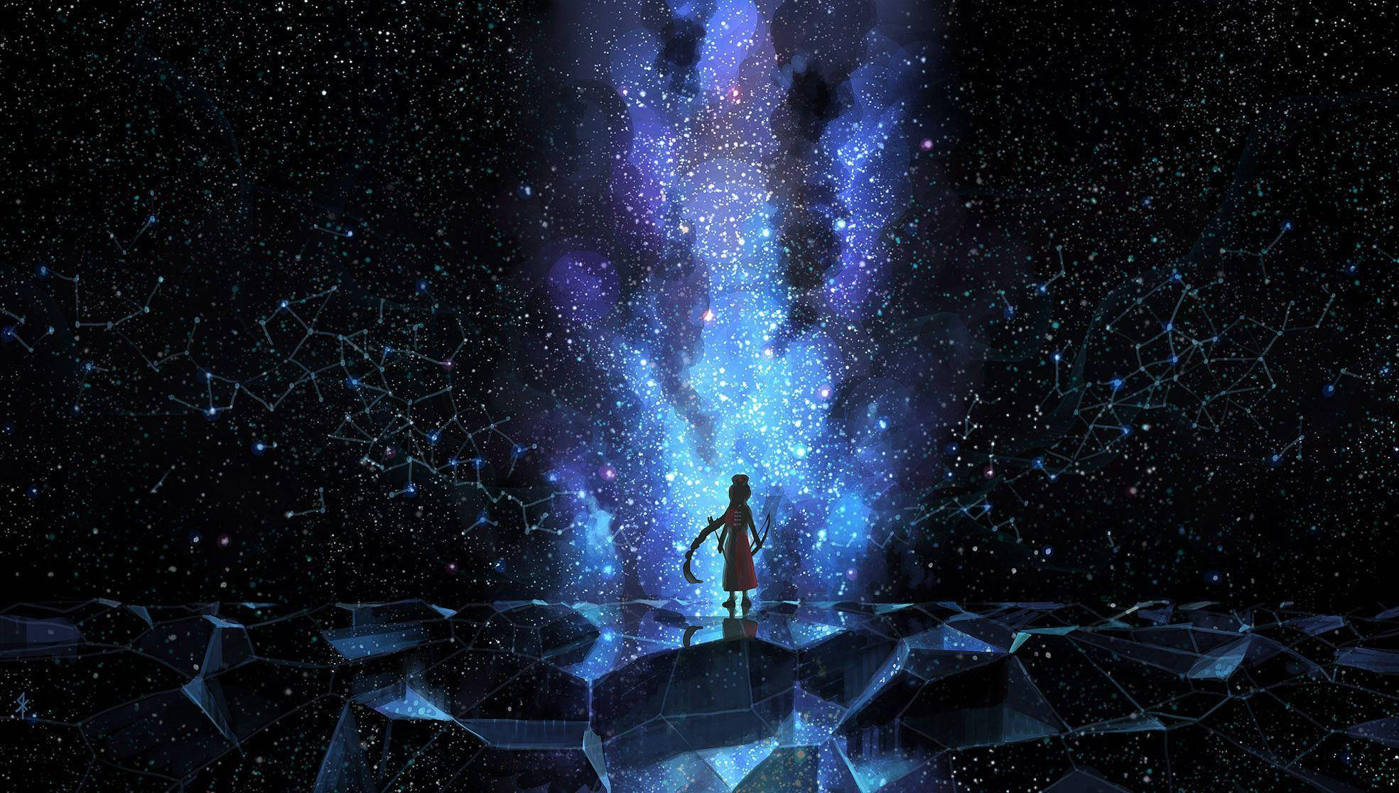 Blue Anime Scenery X Wallpaper