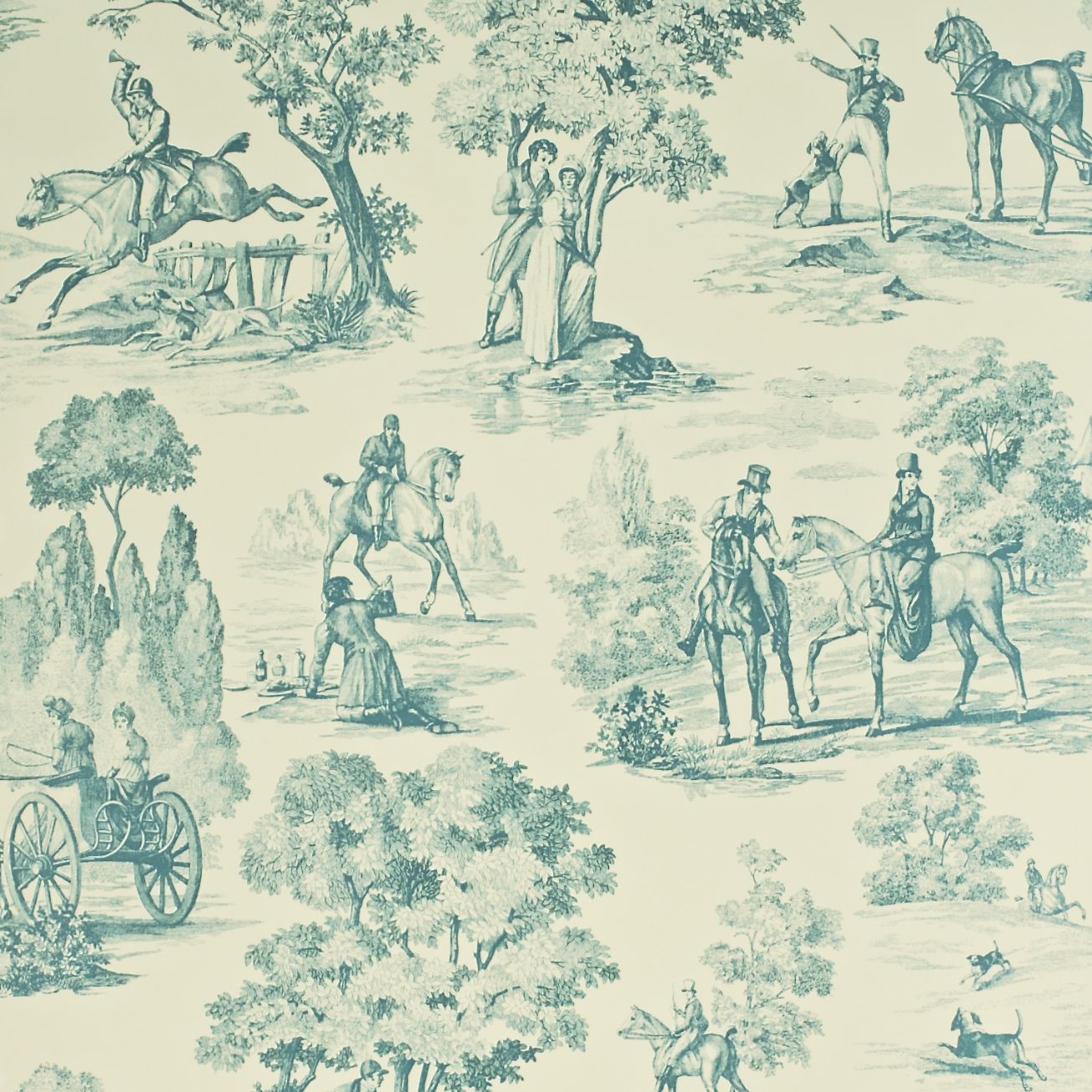 Fox Hunting Wallpaper Toile Collection Sanderson