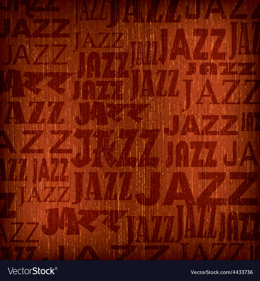 Abstract Wooden Brown Background With Word Jazz Vector Image