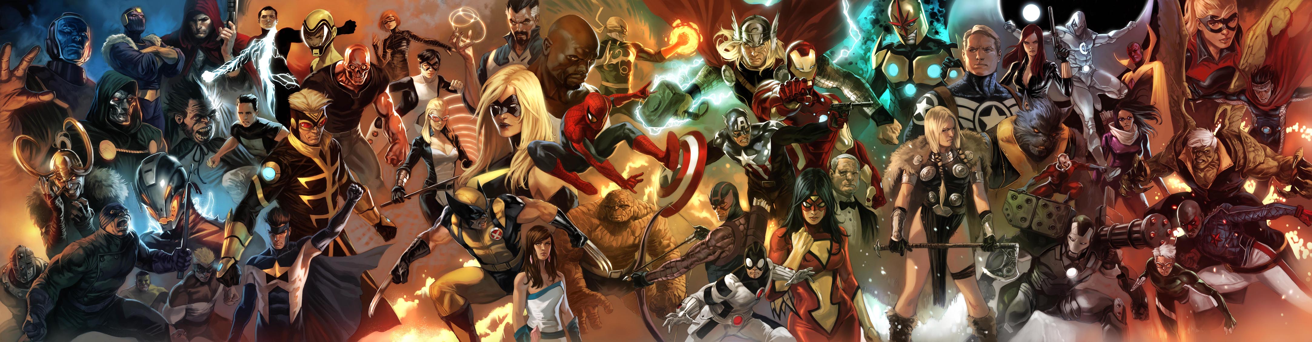Avengers Superhero Marvel Multi Dual Wallpaper