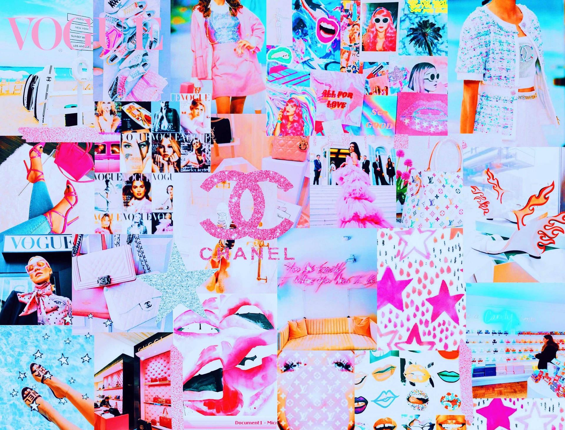 Download Pink Preppy Fashion Collage Wallpaper