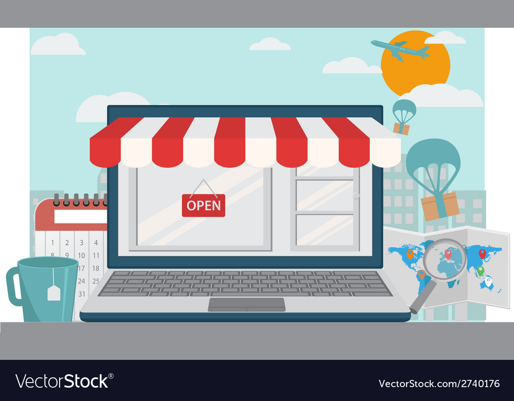 Online Shopping Background Royalty Vector Image