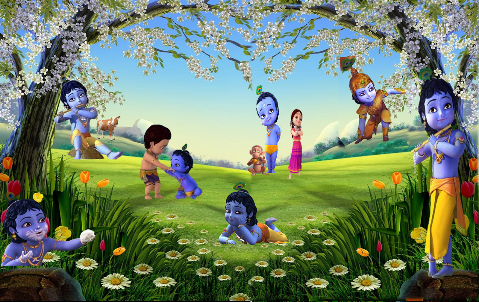 Cartoon Krishna Wallpaper