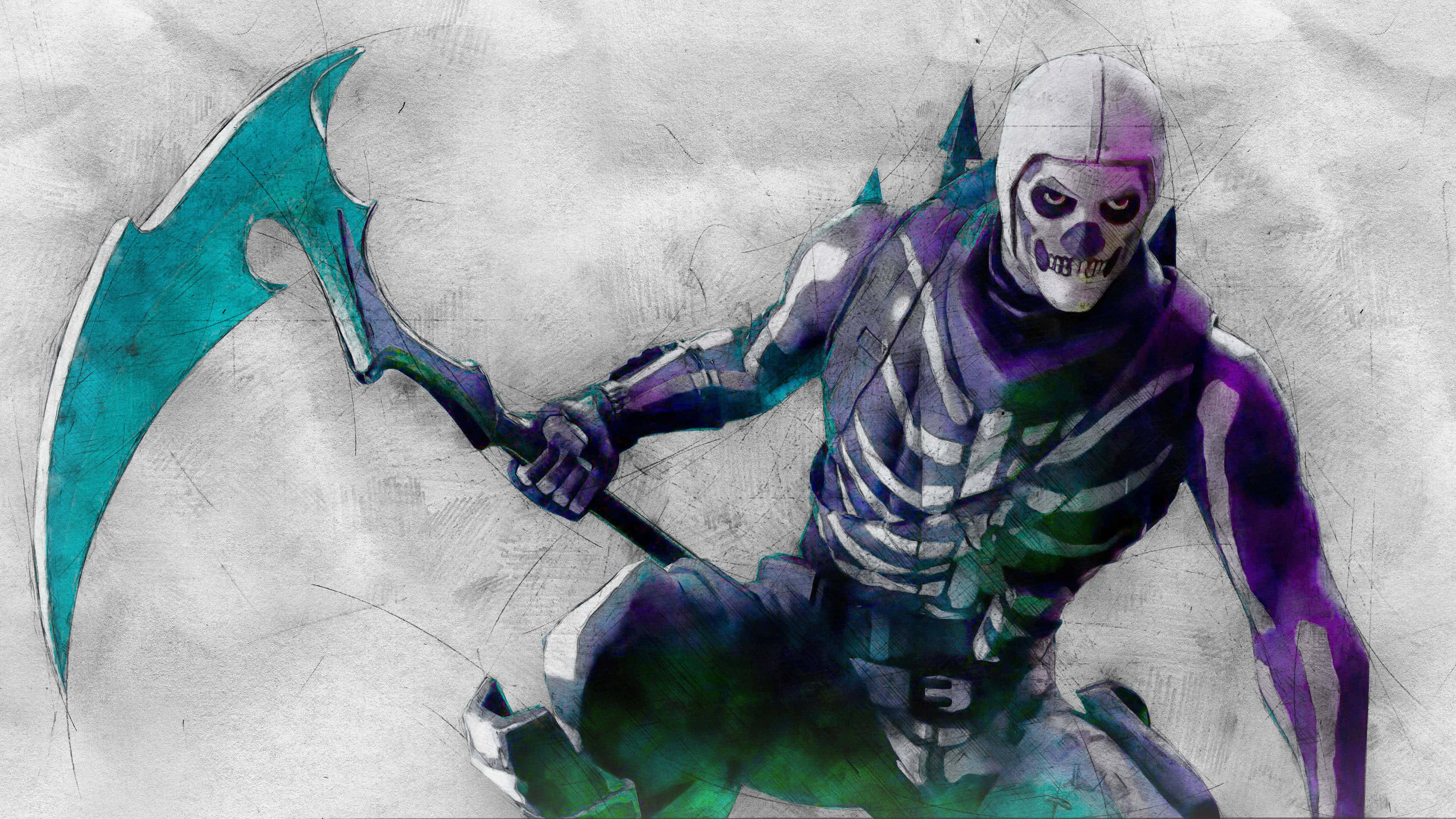 Unlock The Power Of Purple In Skull Trooper Wallpaper